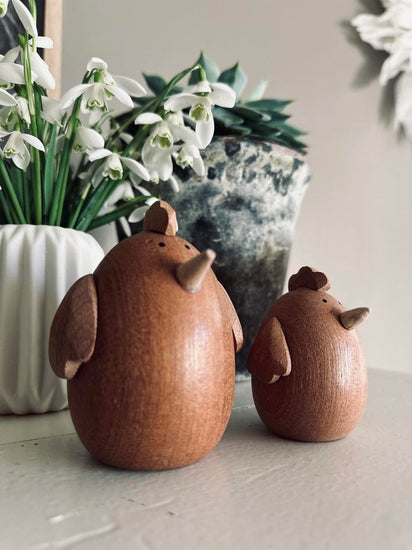 Høne 8,8cm – Sabeltræ stor - VIAMAJA.DK