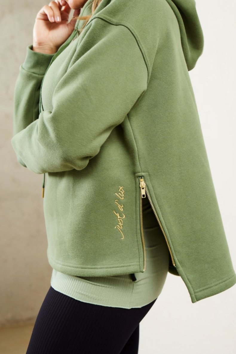 Hoodie Green Lux - VIAMAJA.DK