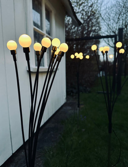 Ildfluer på spyd m. Solceller – Sæt med 3 spyd - VIAMAJA.DK