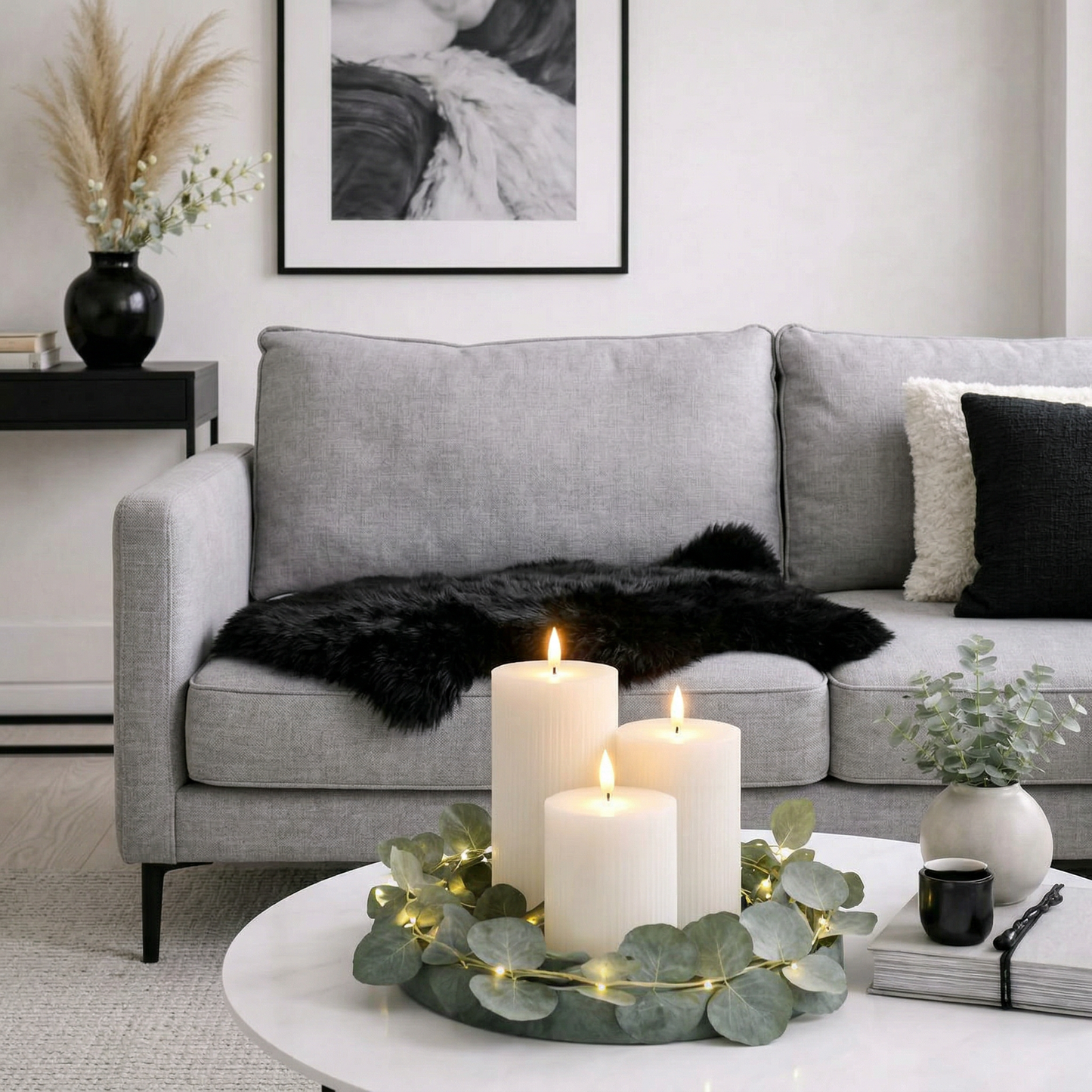 Lammeskinn Svart 85x55cm
