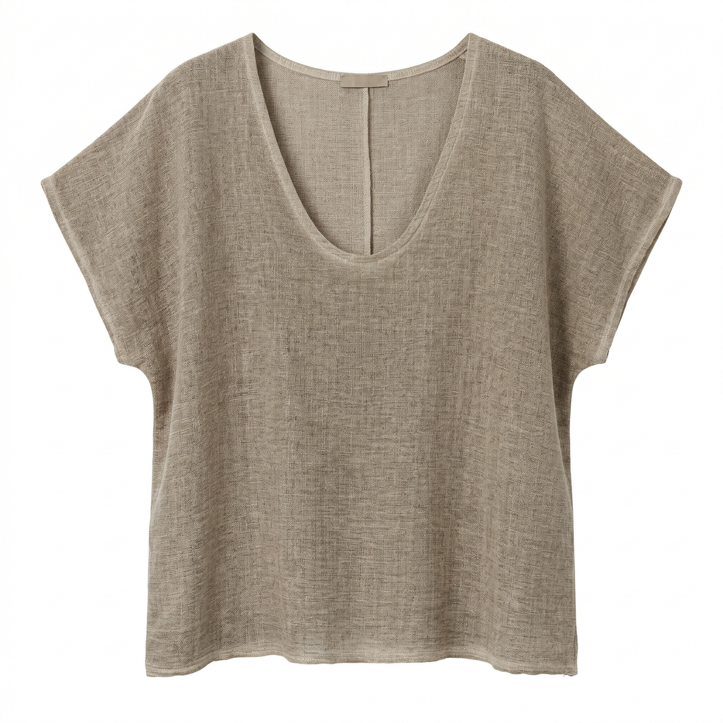 T-skjorte Cozy linblanding - Caramel