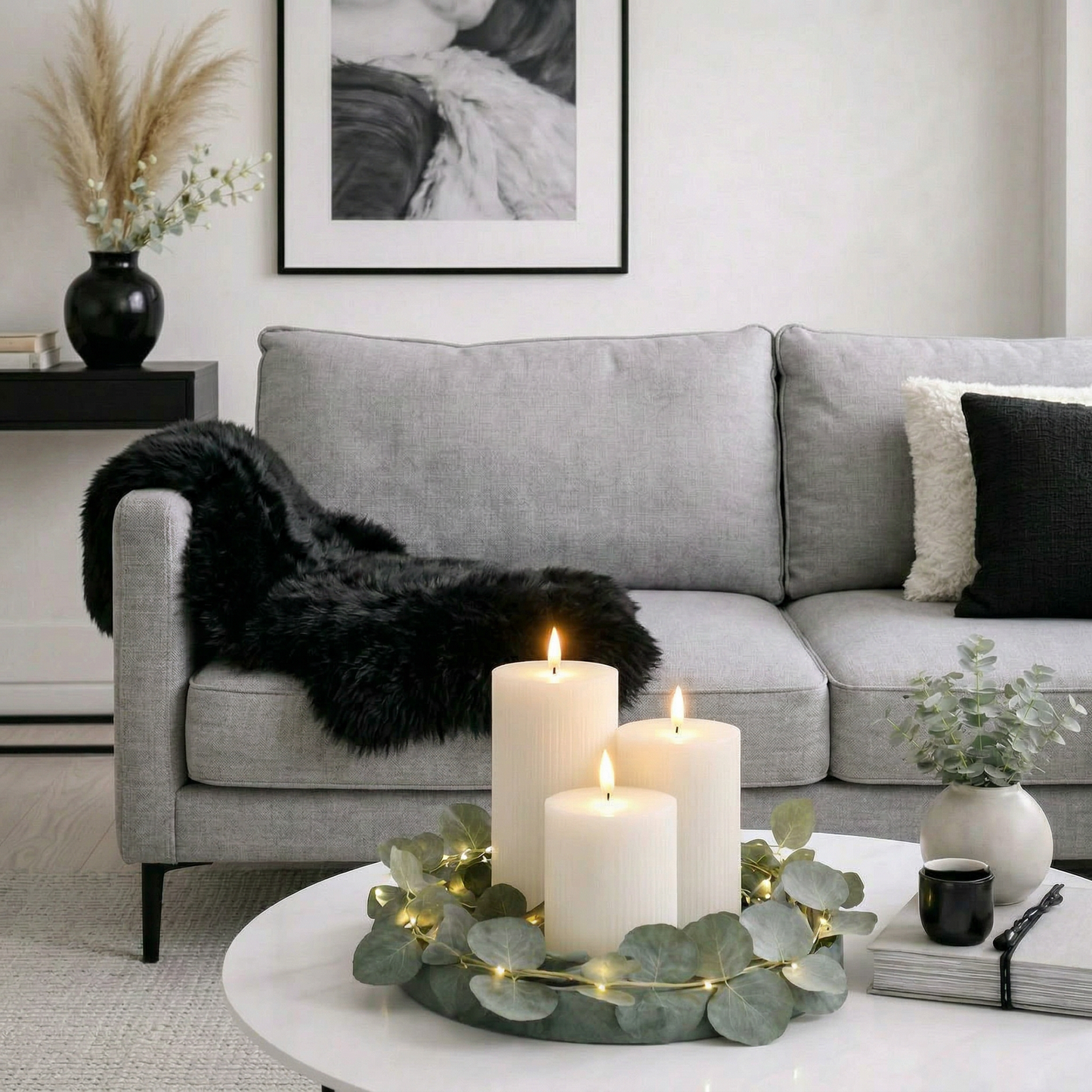Lammeskinn Svart 85x55cm