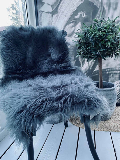Imiteret Dark Grey pels - VIAMAJA.DK