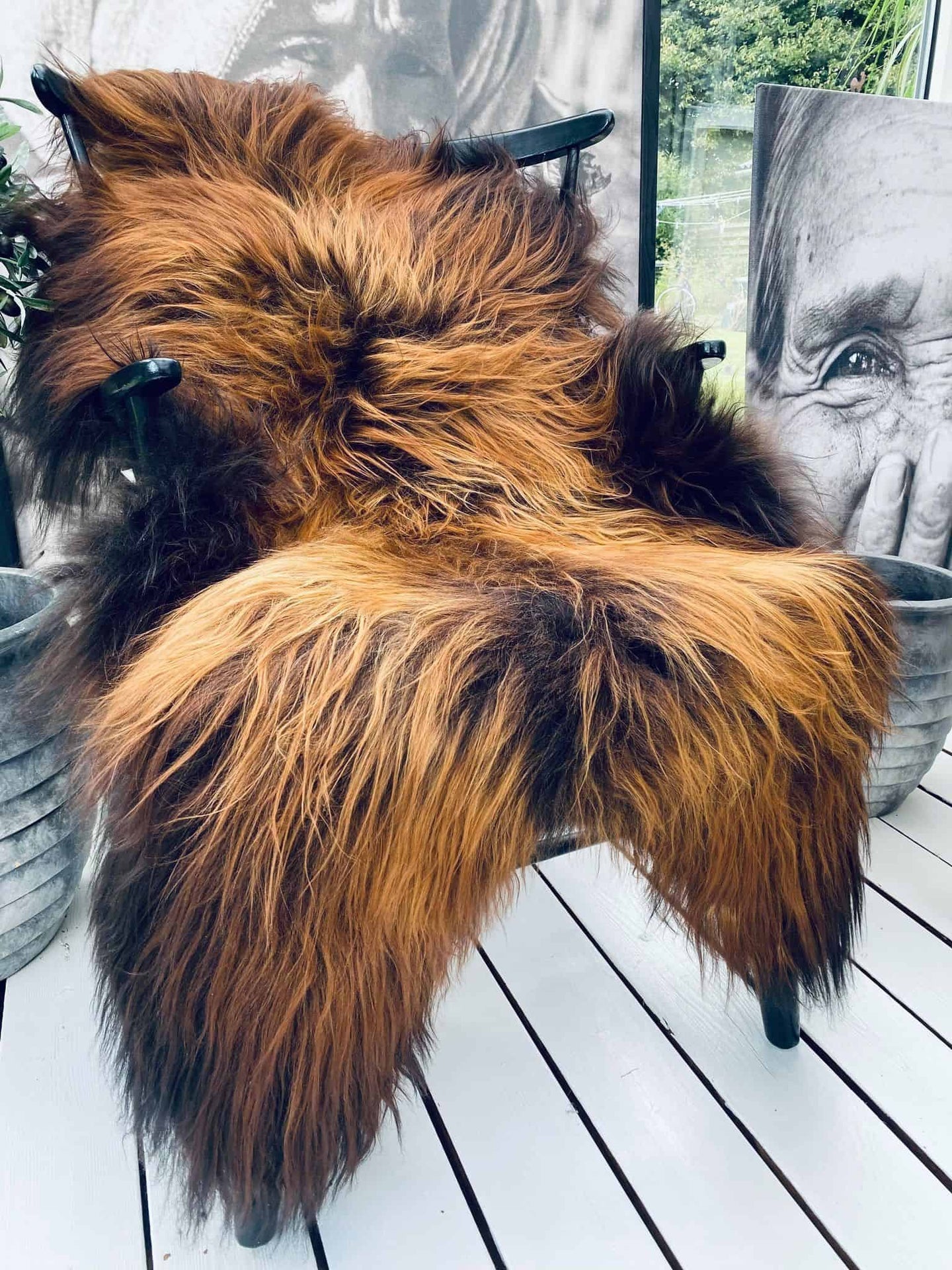Islandsk lammeskind – XL Dark ginger - VIAMAJA.DK