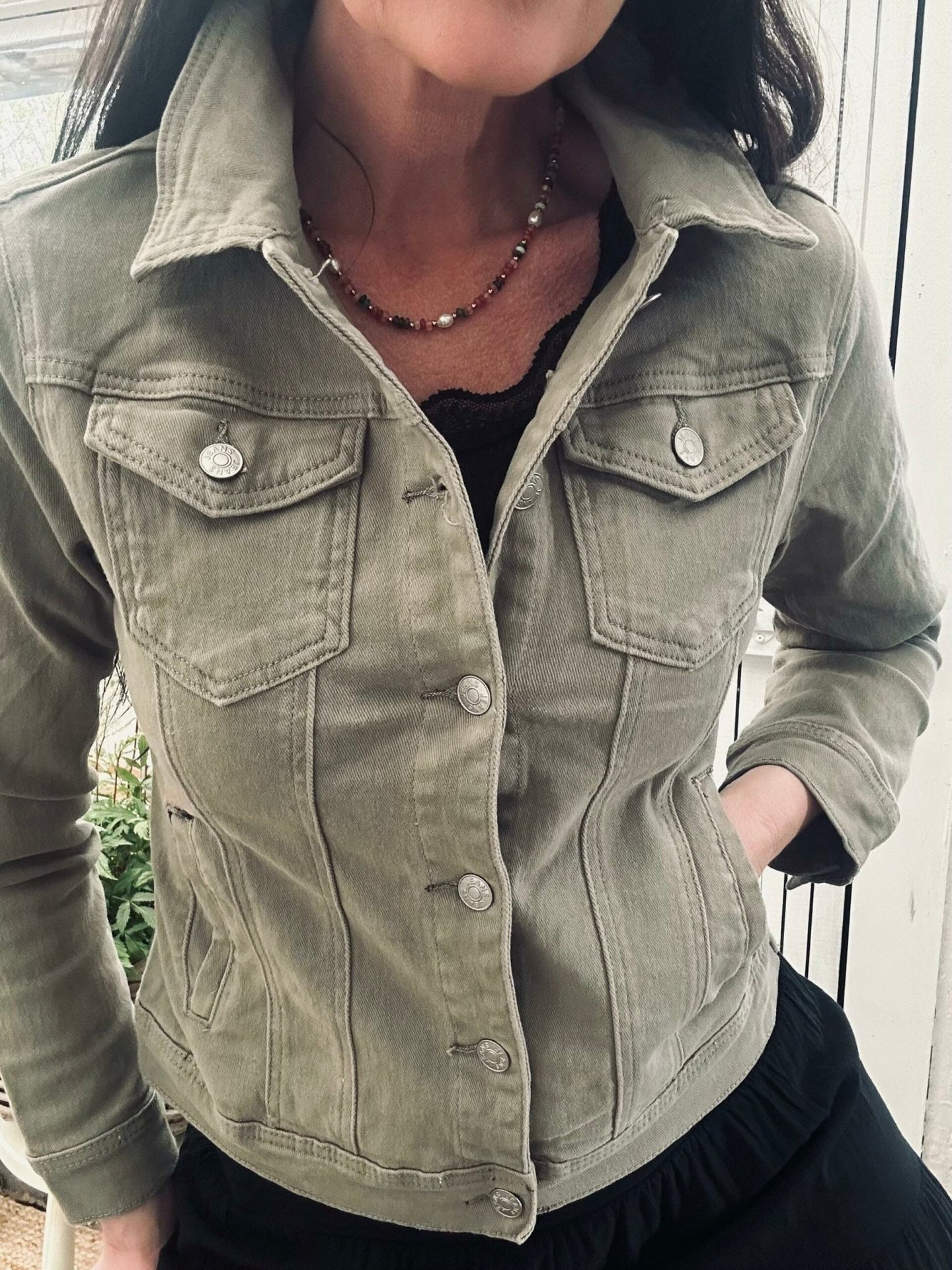 Jakke denim - Kaki - VIAMAJA.DK