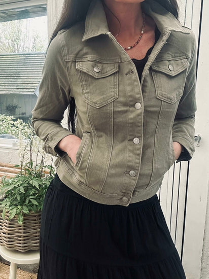 Jakke denim - Kaki - VIAMAJA.DK