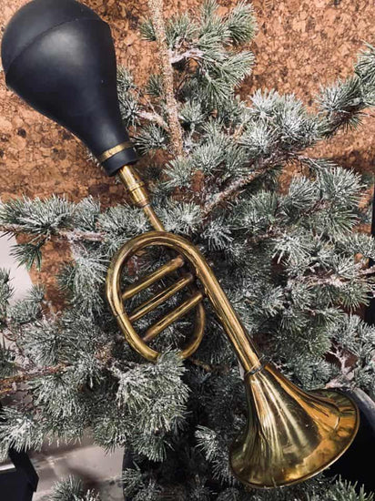 Jule Trompet med bot / Guld metal - 40cm - VIAMAJA.DK