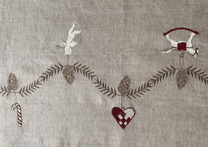 Juledug i hør mix - 140x240cm - VIAMAJA.DK