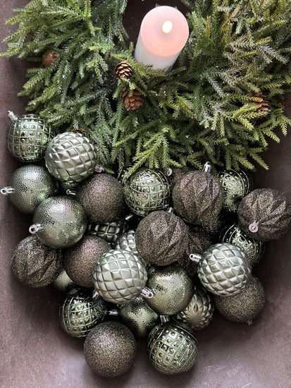Julekugler 35 stk - 6cm Grøn - VIAMAJA.DK