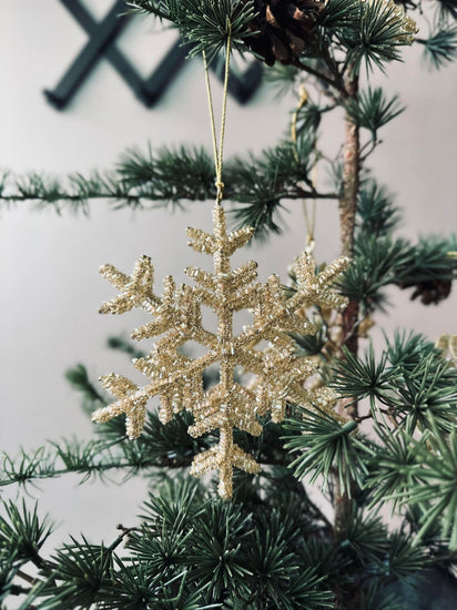Juleophæng Snefnug mix guld - VIAMAJA.DK