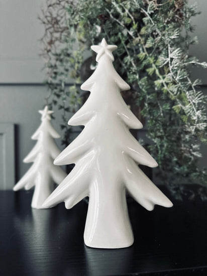 Juletræ 22cm - Hvid porcelæn - VIAMAJA.DK