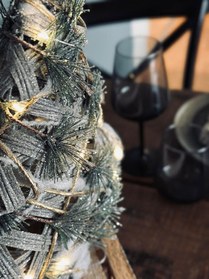 Juletræ med LED lys og gran - 30cm - VIAMAJA.DK