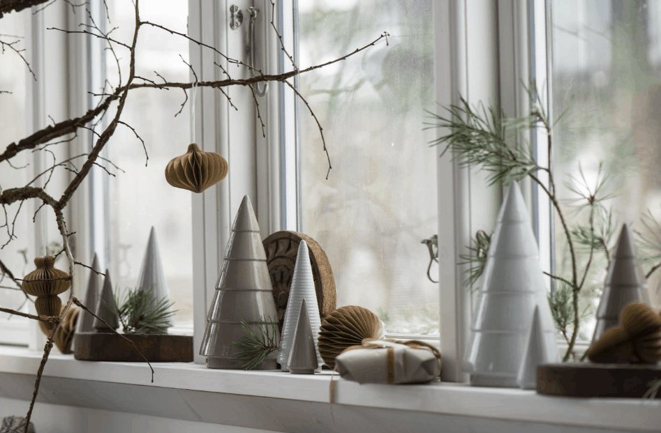 Juletræ stående brede riller langs - Mocca - VIAMAJA.DK