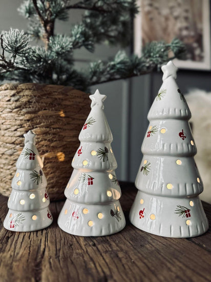Juletræer 3 stk med LED lys - VIAMAJA.DK