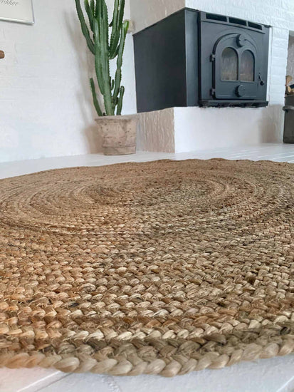 Jutetæppe Ø120 cm - VIAMAJA.DK