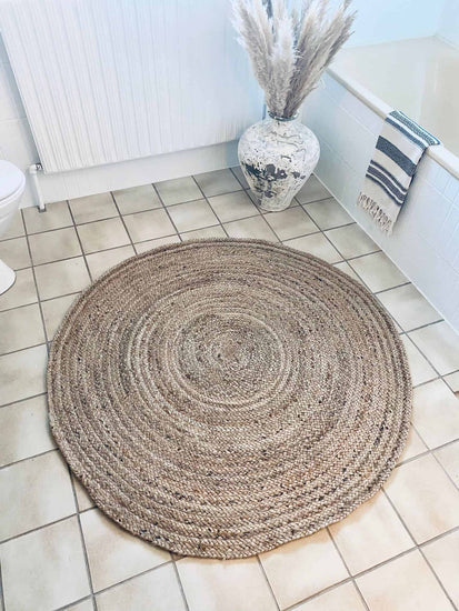 Jutetæppe Ø120 cm - VIAMAJA.DK