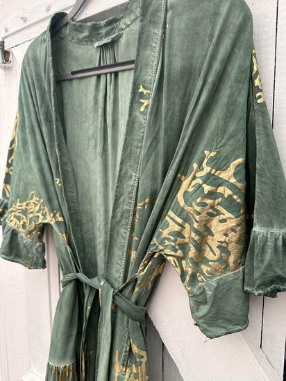 Kimono – Green / Gold - VIAMAJA.DK