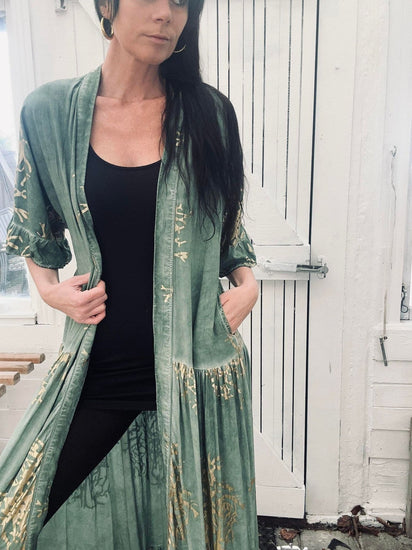 Kimono – Green / Gold - VIAMAJA.DK