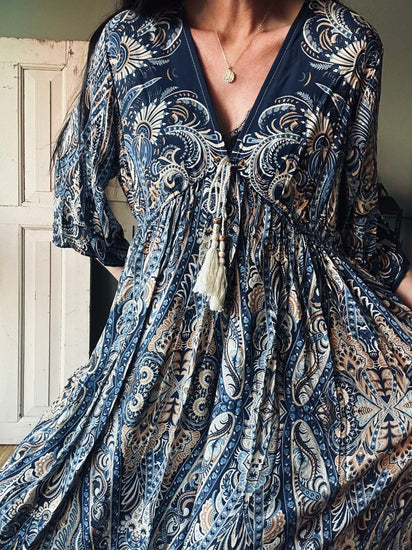 Kjole Boheme blue - VIAMAJA.DK