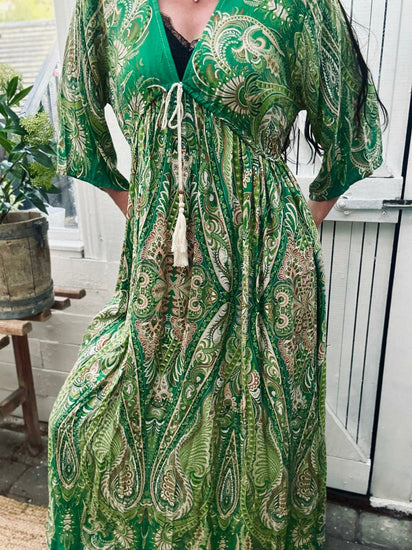 Kjole Boheme Green - VIAMAJA.DK
