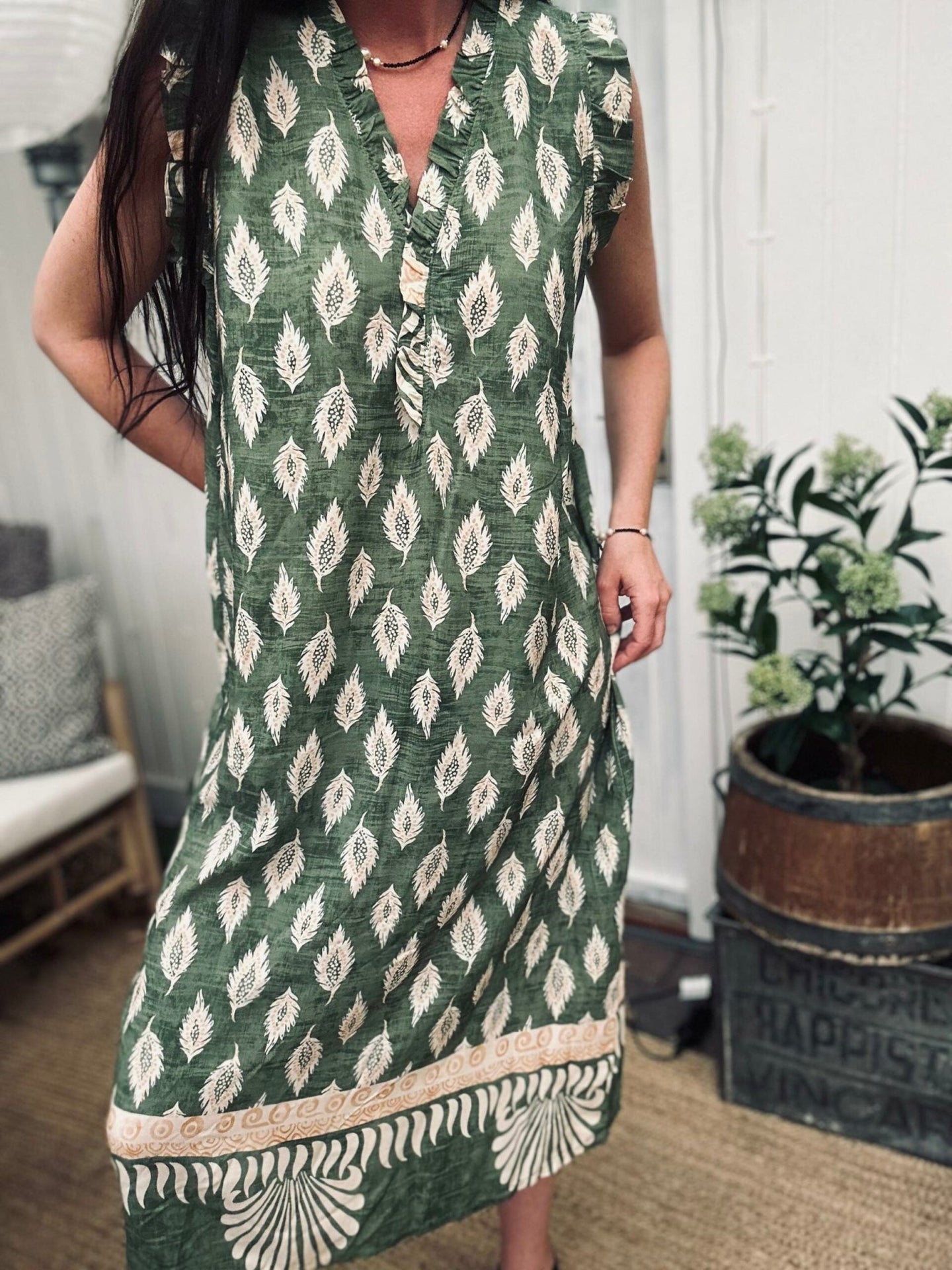 Kjole - Green Nadia - VIAMAJA.DK
