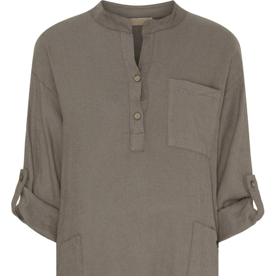 Kjole Hør – Fango / beige - VIAMAJA.DK