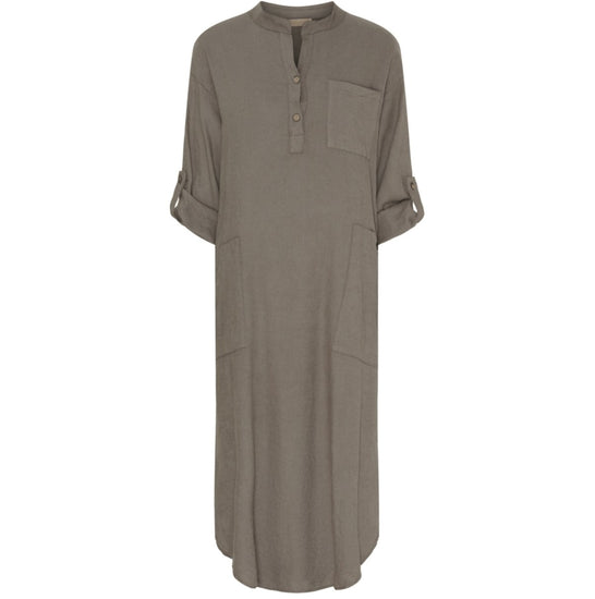 Kjole Hør – Fango / beige - VIAMAJA.DK