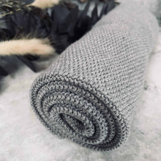 Køkkenhåndklæde strik 60×40 cm – Grå - VIAMAJA.DK