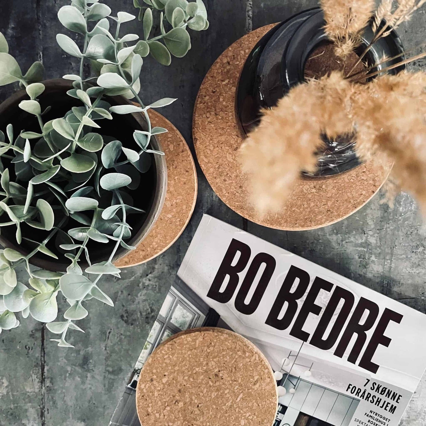 Kork bordskåner - Sæt af 3 størrelser - VIAMAJA.DK