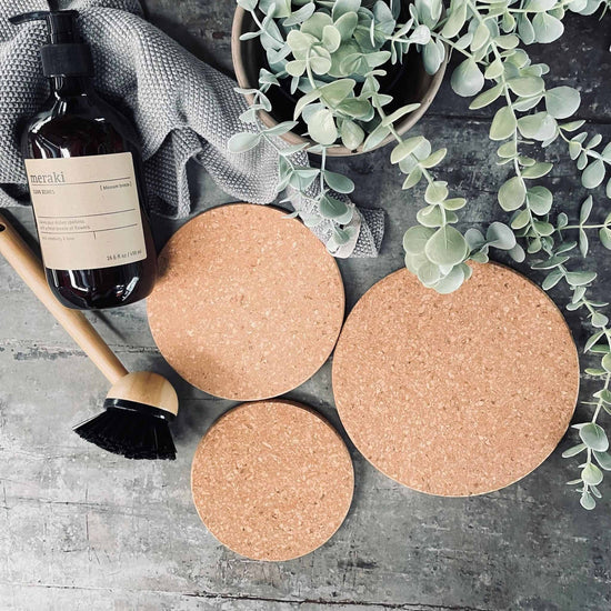 Kork bordskåner - Sæt af 3 størrelser - VIAMAJA.DK