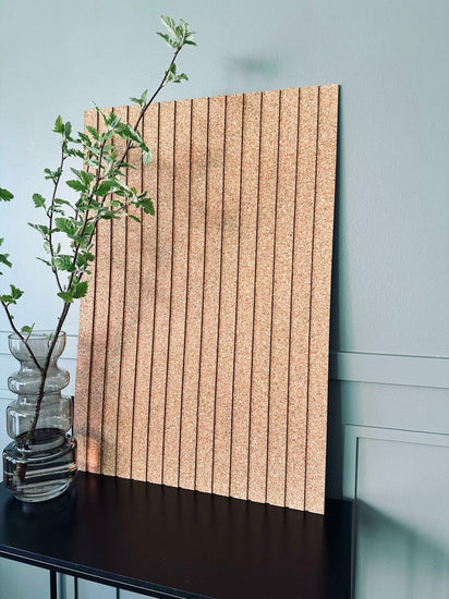 Korkplade Natur m. Panel effekt – Støjdæmpende - VIAMAJA.DK