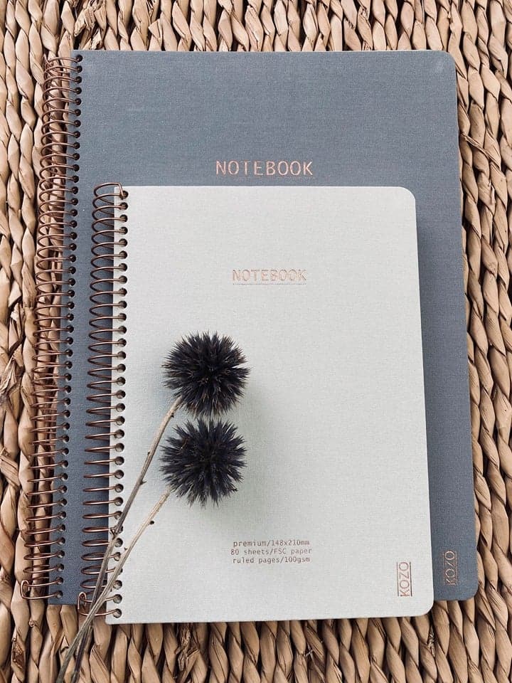 KOZO Notesbog Premium A5 linieret - Dusty green - VIAMAJA