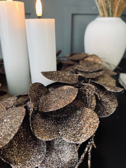 Krans med glimmer - Brun - VIAMAJA.DK