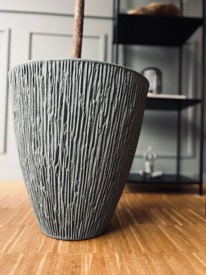 Krukke i plast - Riflet Grå H 40 cm - VIAMAJA.DK