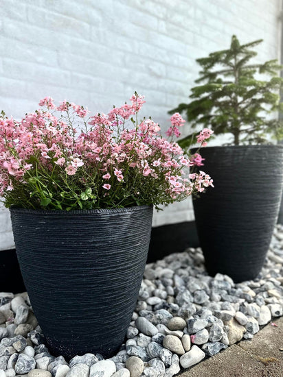 Krukke i plast - Vandret mønster - Koks H 60 cm - VIAMAJA.DK
