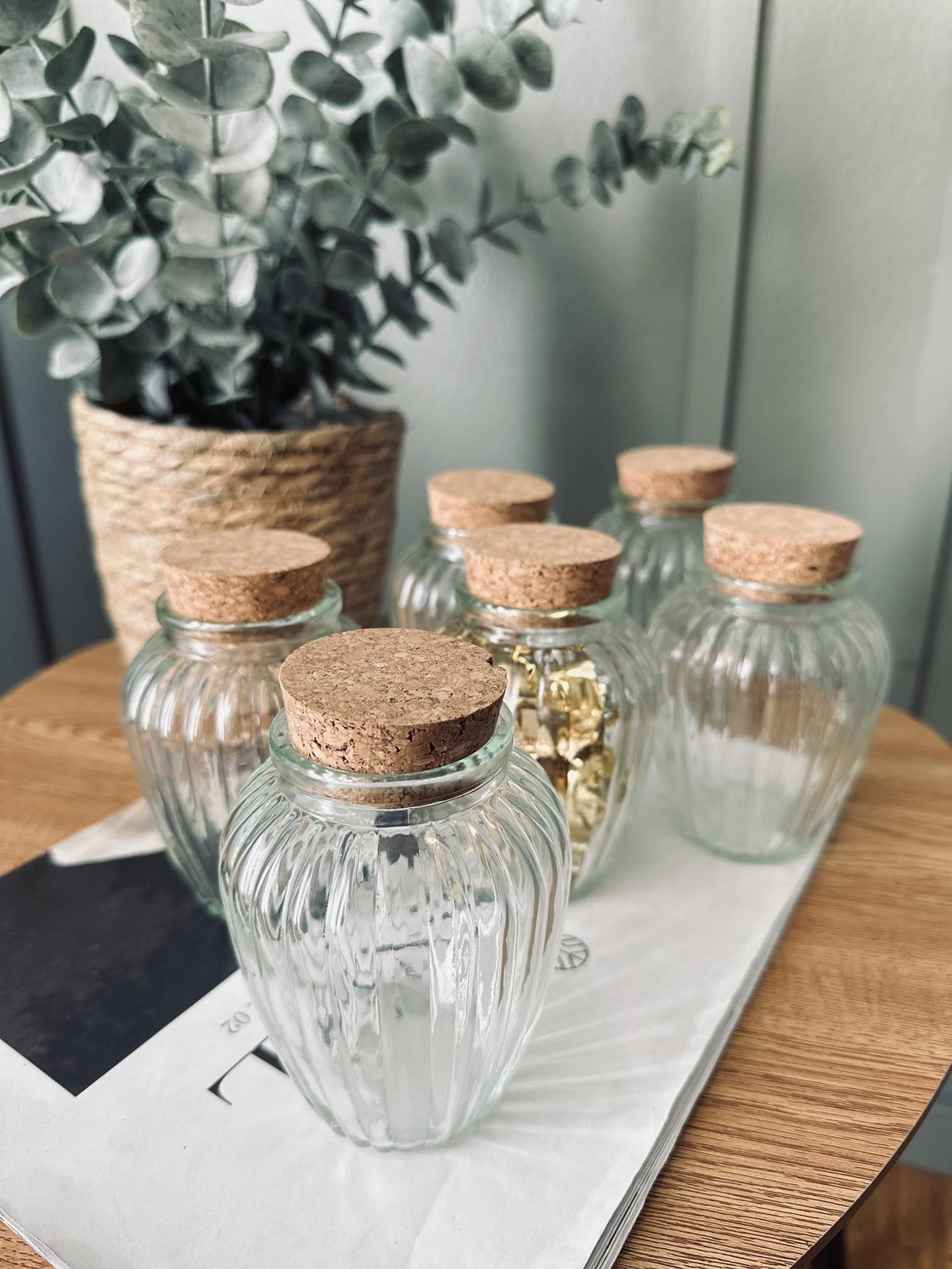 Krydderiglas m. kork 80 ml – pakke med 6 stk - VIAMAJA.DK
