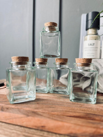 Krydderiglas m. kork 80ml – pakke med 6 stk - VIAMAJA.DK