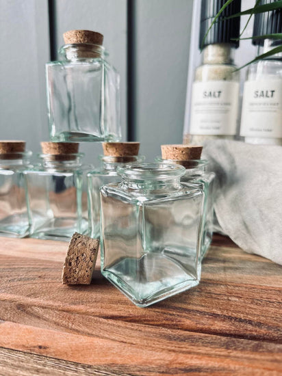 Krydderiglas m. kork 80ml – pakke med 6 stk - VIAMAJA.DK