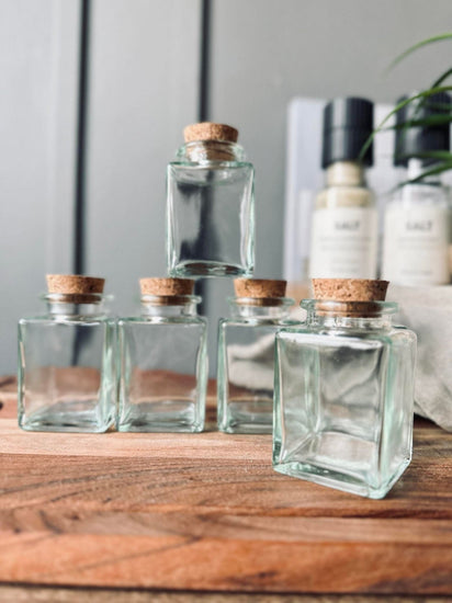 Krydderiglas m. kork 80ml – pakke med 6 stk - VIAMAJA.DK