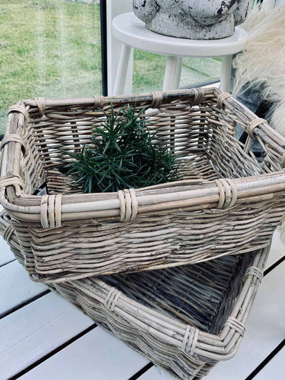 Kurv / kasse i kraftig rattan - Lille - VIAMAJA.DK