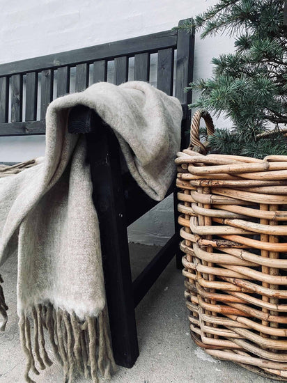 Lækker varm plaid – Mocca / Sand - VIAMAJA.DK