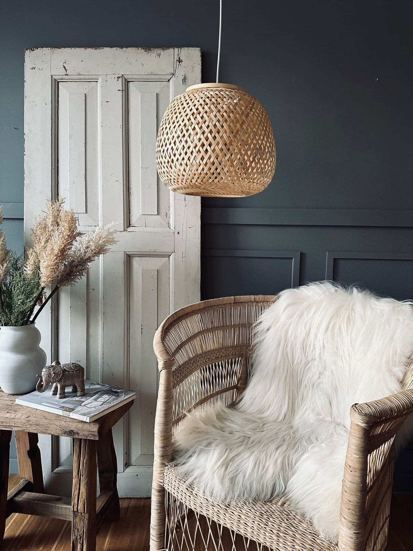 Lampe bambus – Dia 33cm - VIAMAJA.DK