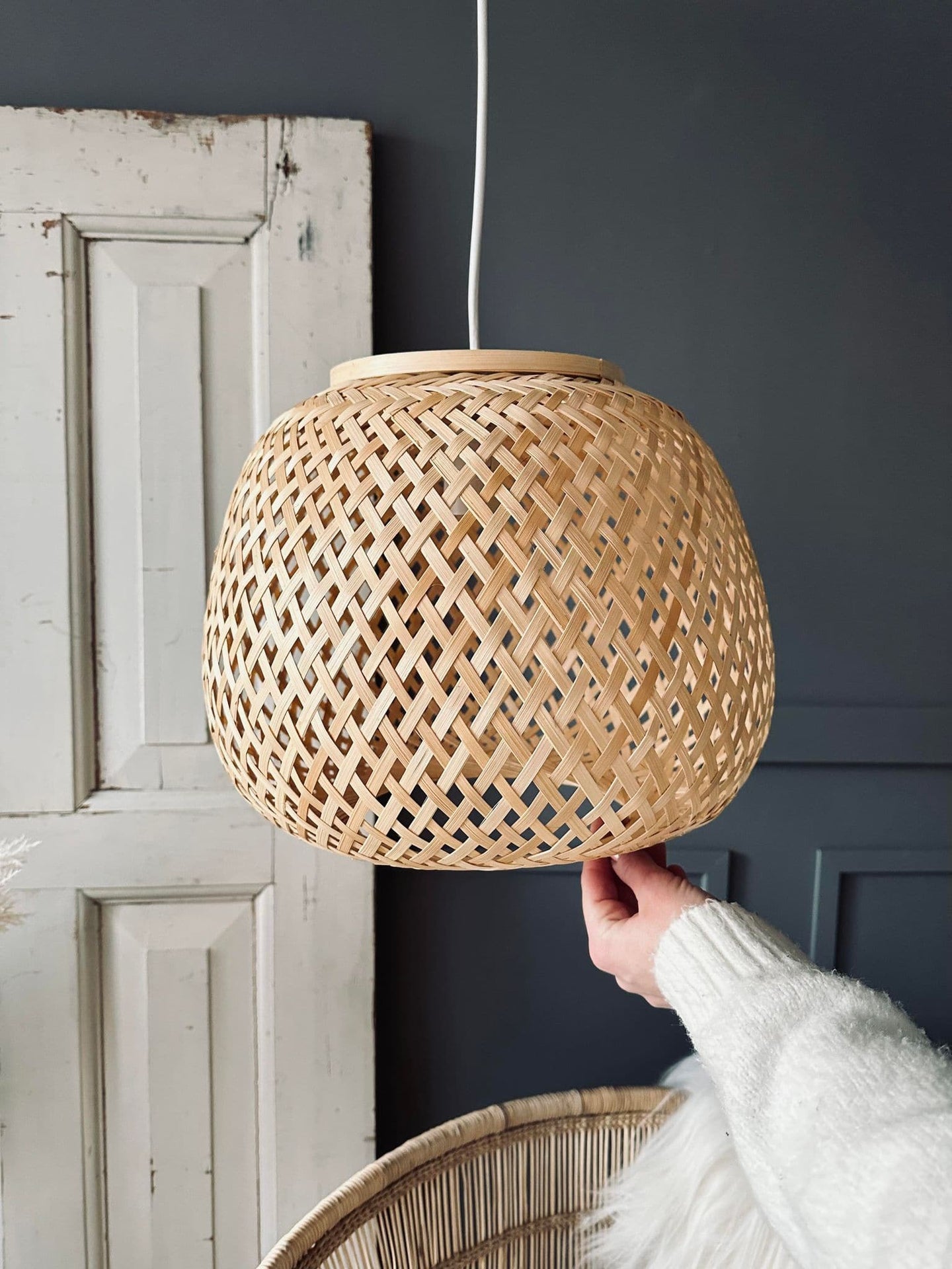 Lampe bambus – Dia 33 cm – Flettet bambus – VIAMAJA