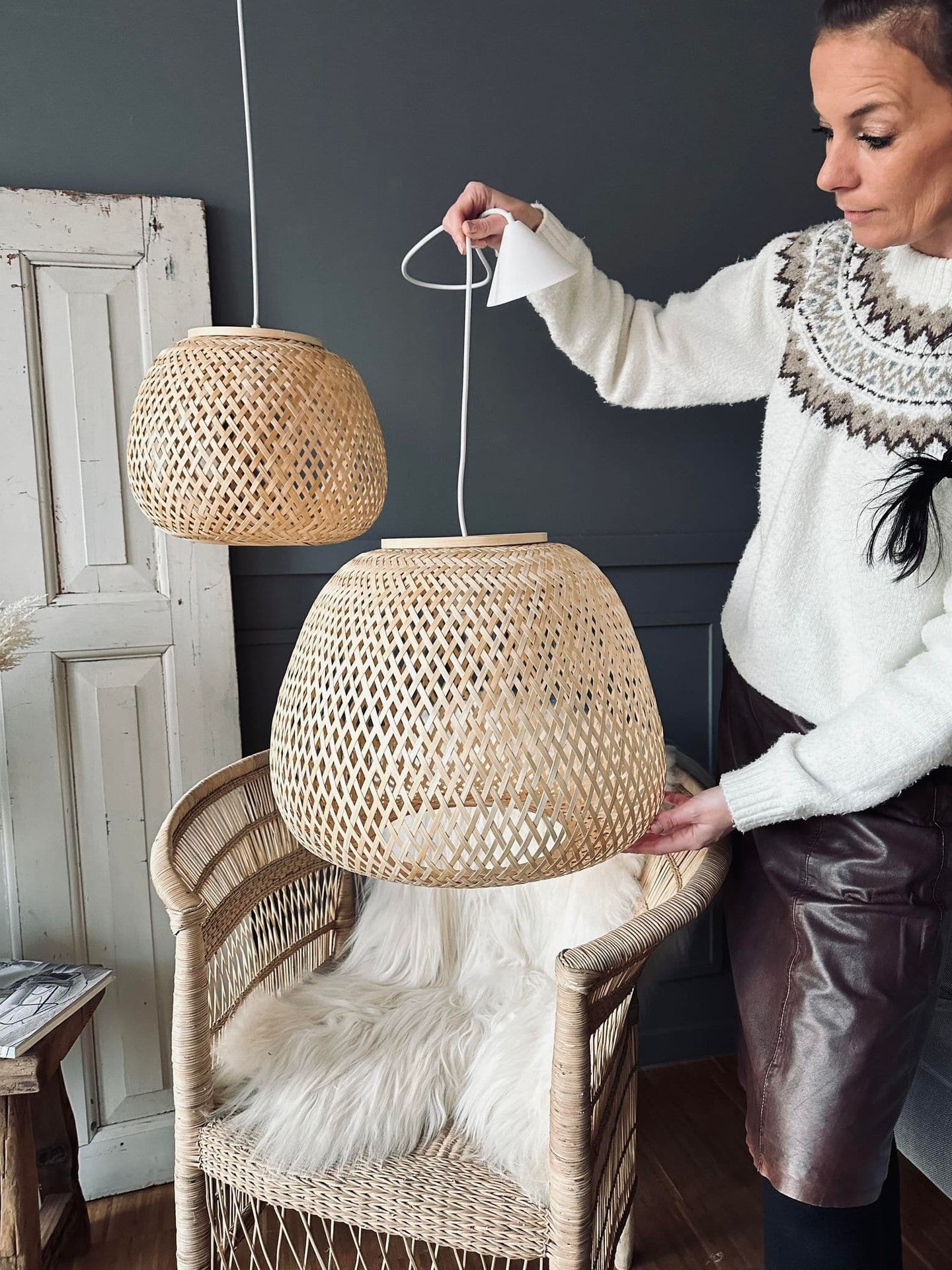 Lampe bambus – Dia 45cm - VIAMAJA.DK