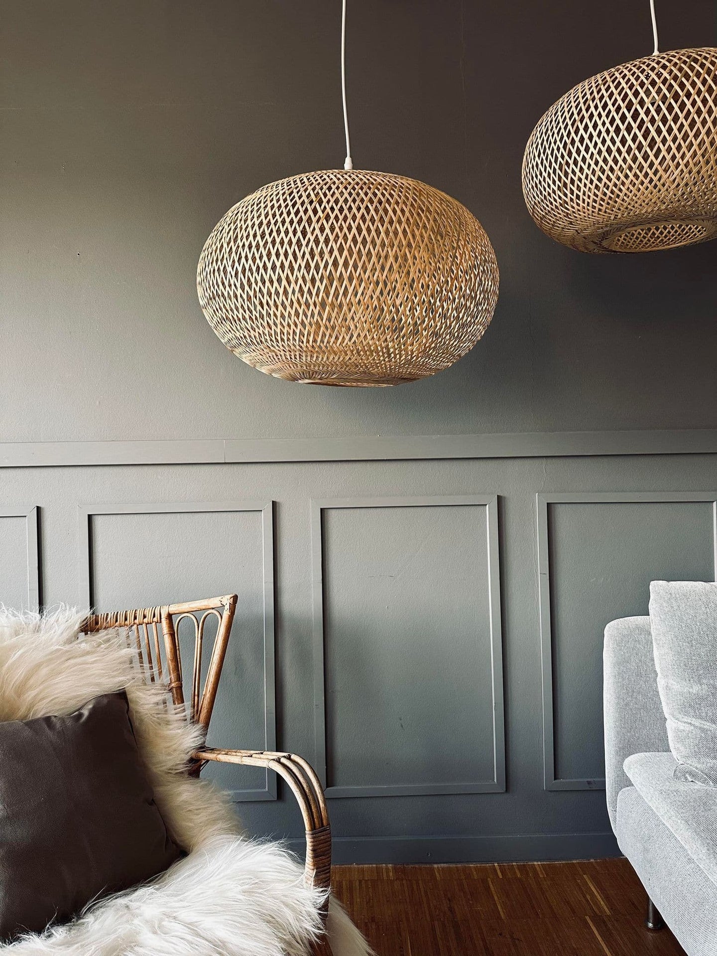 Lampe bambus - Dia 60cm - VIAMAJA.DK