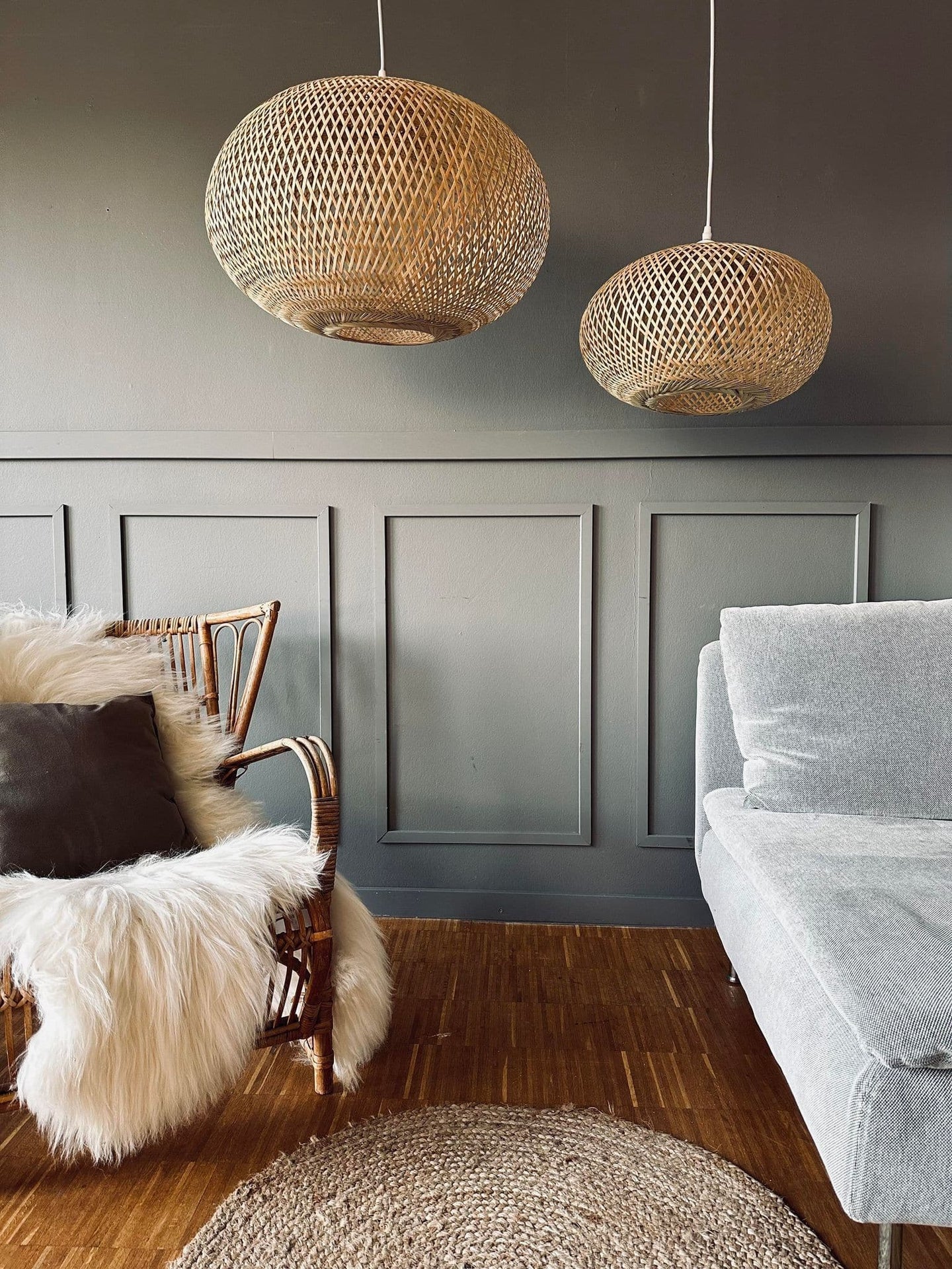 Lampe bambus - Dia 60cm - VIAMAJA.DK