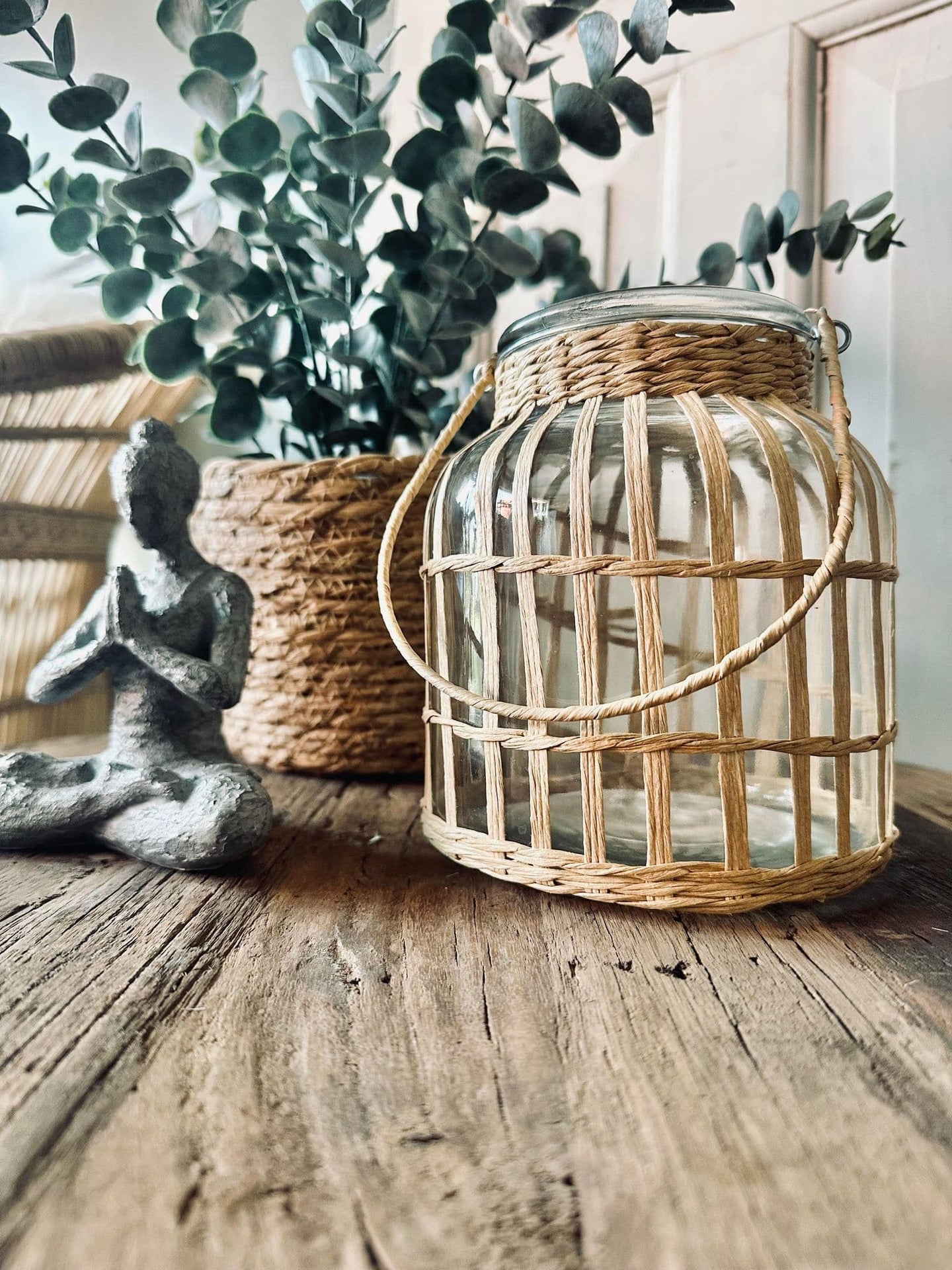 Lanterne lysestage i glas – Stor - VIAMAJA.DK