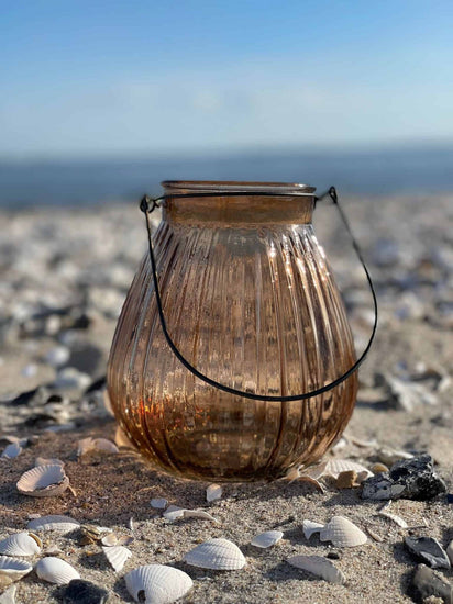 Lanterne - Rillet glas Brown - VIAMAJA.DK
