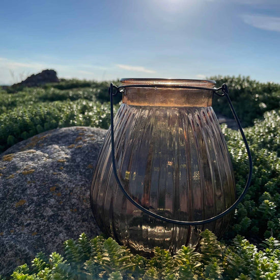 Lanterne - Rillet glas Brown - VIAMAJA.DK