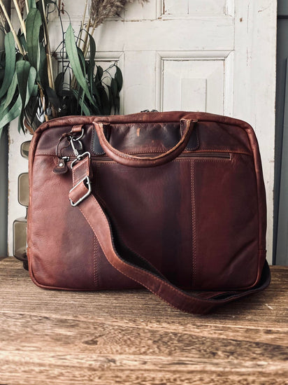 Laptop taske slim - Vintage Brown - VIAMAJA.DK
